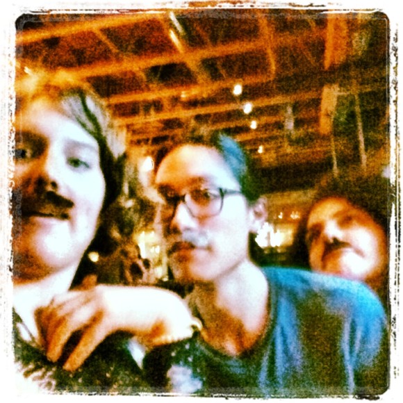 The moustaches came out at Nick's birthday party